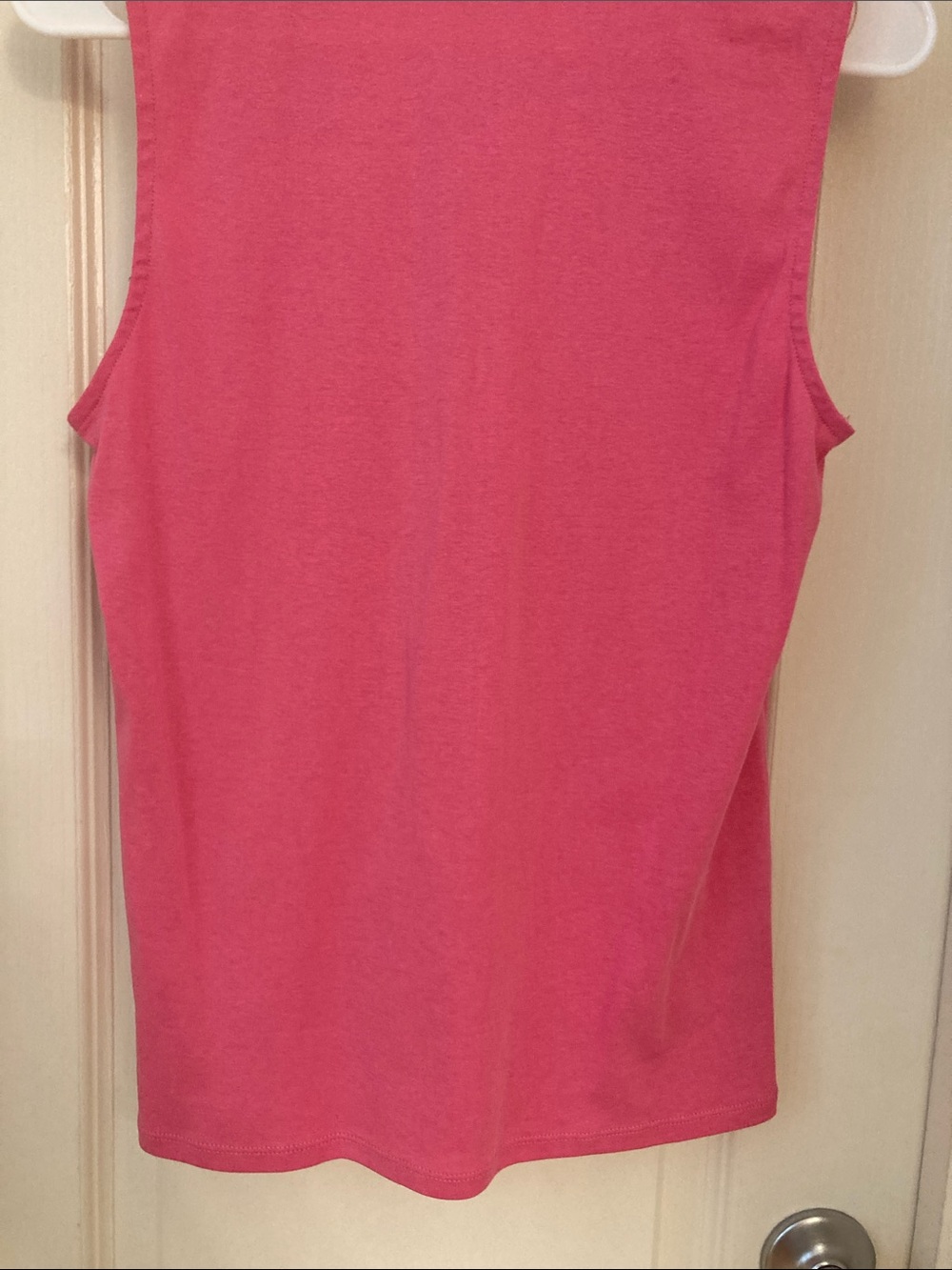 Sleeveless Zip Polo Tank in Bright Pink - Picture 8 of 8
